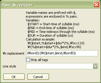 Aegisub's simple k replacer lua script.